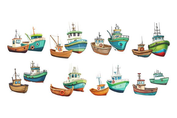 Cartoon Fishing Boats That Spark Creative Projects