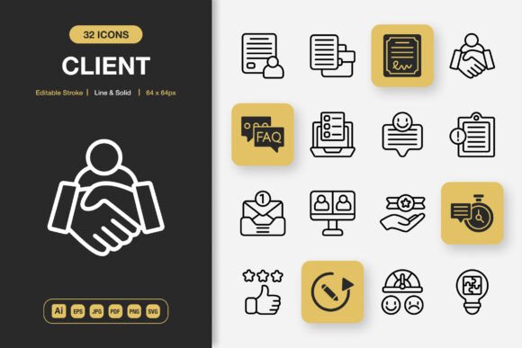 Client Icons: Versatile Minimalist Icon Sets for Every Project