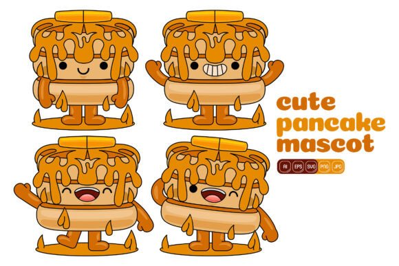 Cute Pancake Mascot Vector Pack 01: Whimsical Asset for Branding