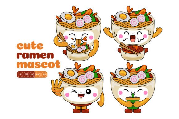 Cute Ramen Mascot Vector Pack 03: A Versatile Illustration Resource