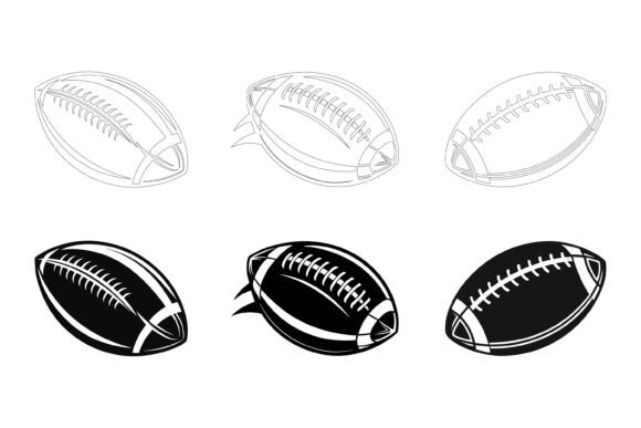 Set of American Football: Dynamic AI EPS Illustrations