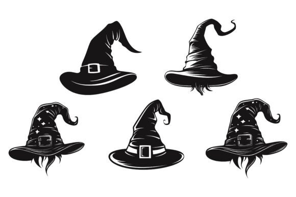 Set of Halloween Witch Hats: Versatile Vector Illustrations That Transform Your Projects