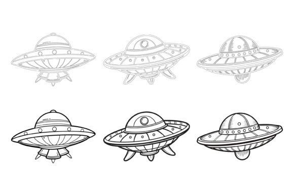 Spaceships Set: Bold Vector Illustrations for Your Projects