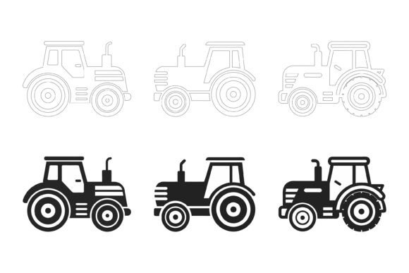 Tractor Line Icon Set for Modern Design Projects
