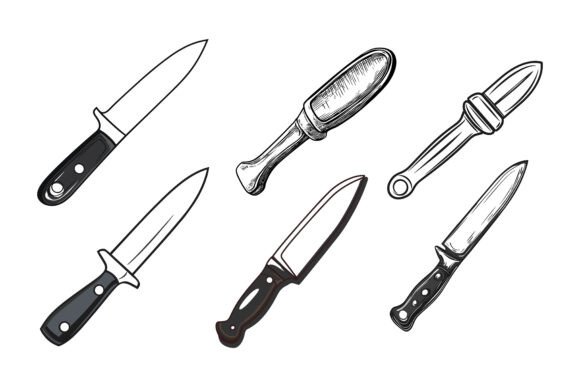 Transform Your Creative Projects with Vector Knife Sets Kitchen Tools Illustrations
