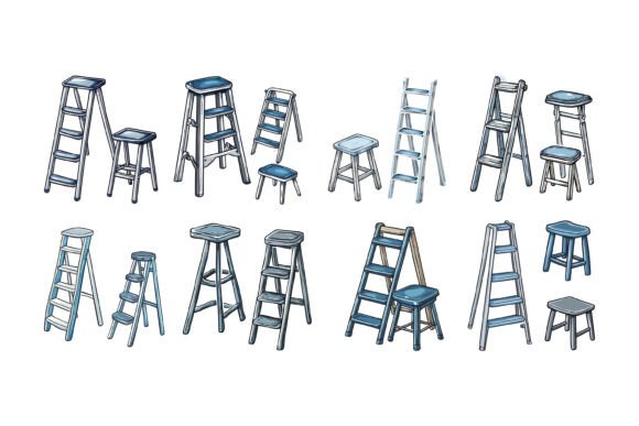 What Makes the Metal Ladder AI EPS Illustration Set a Standout Resource for Creatives