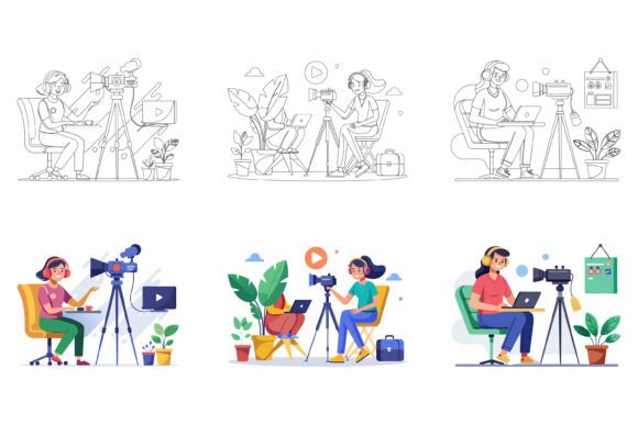 Why the Video Blogger Set Is the Ultimate AI EPS Illustration Collection for Modern Content Creators